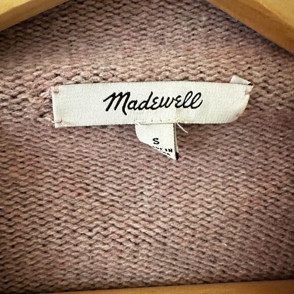 Madewell Dusty Pink Mockneck Cotton Wool Ribbed Boxy Oversized Sweater Size S - Picture 5 of 7